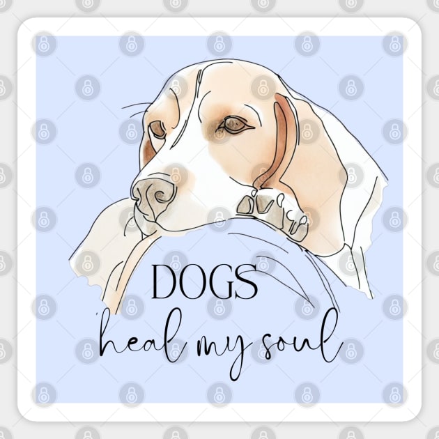 DOGS Heal my Soul - Beagle Sticker by ZogDog Pro